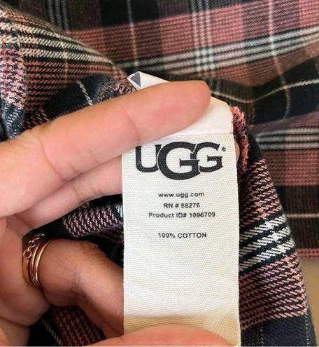 UGG  Pink & Black Plaid Button Down Flannel