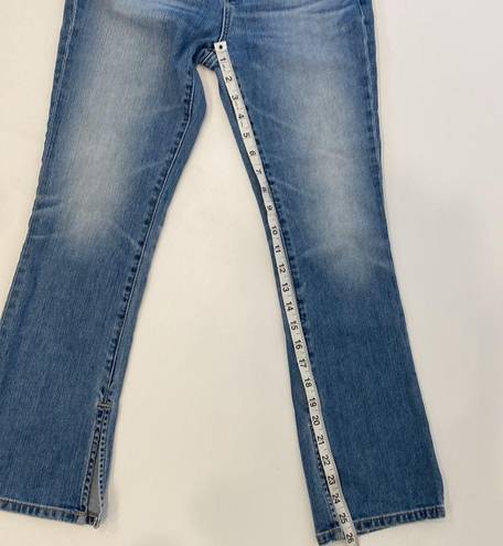 AG Adriano Goldschmied  The Jodi Crop Denim Blue Jeans Flare Slit Hem EUC Sz 25