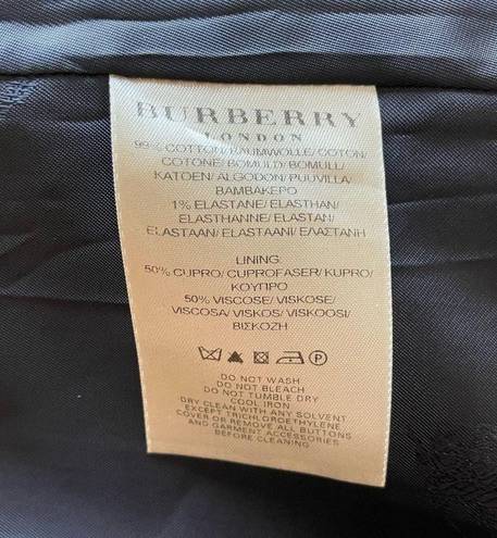 Burberry London Trench Coat Jacket Mid Length Double Breasted Black Size 6