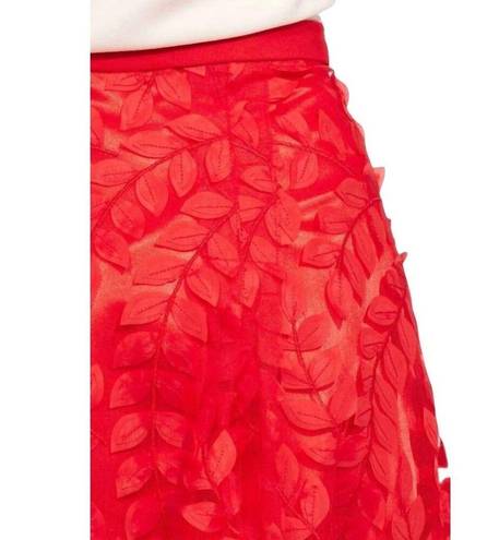 Sunday in Brooklyn NWT Anthropologie  Red Vine Dimensional Petal Midi Skirt M