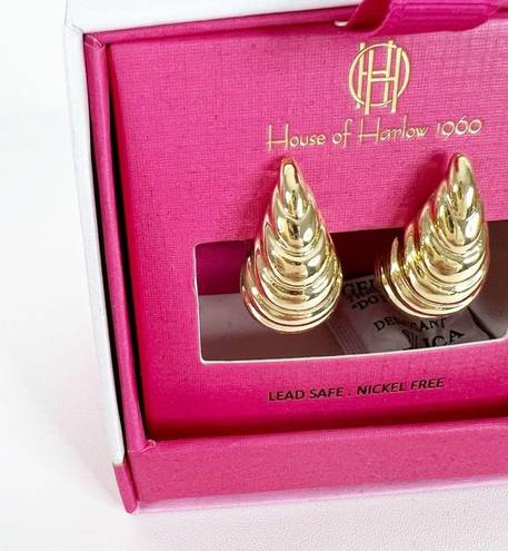 House of Harlow NWT  1960 Textured Earrings Gold