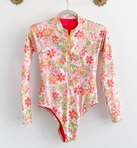 JOLYN Paloma Floral Long Sleeve Surf One Piece Swimsuit