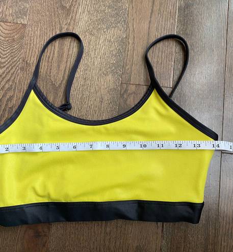 Zyia Active Workout Set Neon Yellow and Metallic leggings size 4 & bra medium