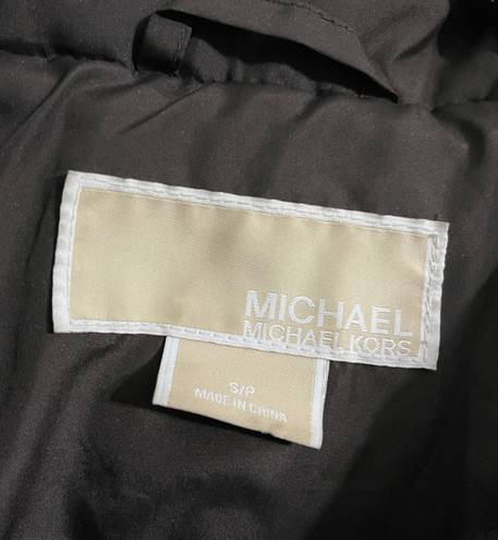 Michael Kors brown long quilted parka jacket