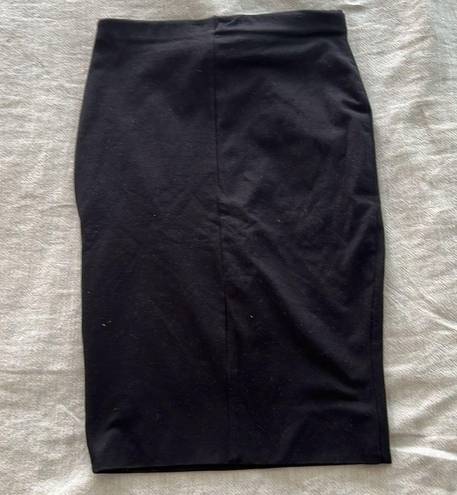 ZARA NWOT  Cotton High Waisted Black Knee Length Skirt Size S