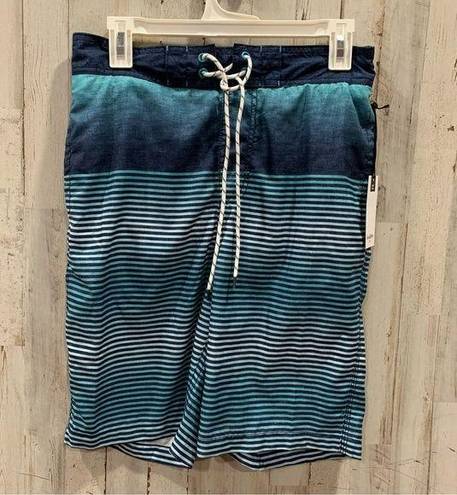 Goodfellow & Co NWT Goodfellow Ocean Blue Stripe Board Short Swim Trunks 9” Inseam