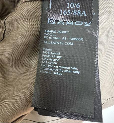 All saints Amaris Jacket Olive Green Size 6