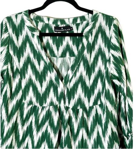 Tuckernuck  Pomander Place Chevron Print Tiered Ruffle Blouse