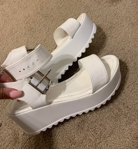 White Platform Sandals Size 7