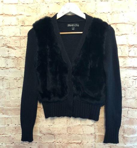 Elizabeth and James  Fur Cardigan Sweater