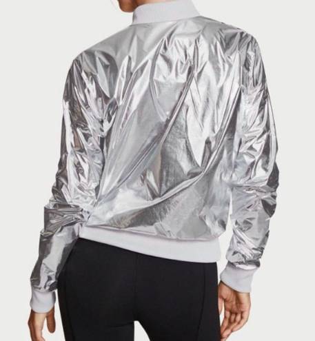 Victoria's Secret Victorias Sport Silver Metallic Bomber Jacket 