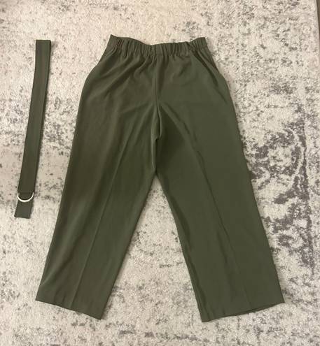 Crop Wide Leg Trousers Green Size M