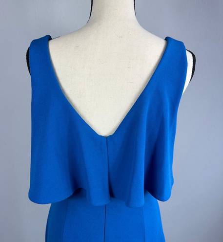 Badgley Mischka Fallon Popover  Gown Crepe Cobalt Blue