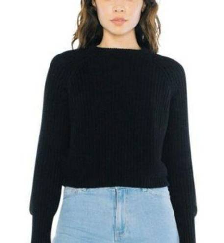 American Apparel NWOT  gildan crop cropped fisherman sweater black medium