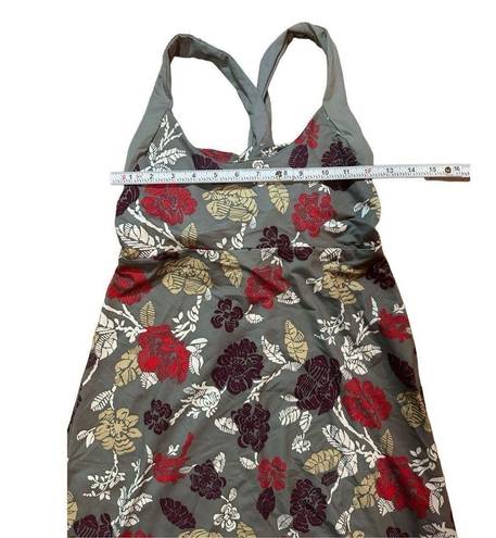 Patagonia  Morning Glory Gray Floral Print Strappy Cross Back Shelf Bra Dress S