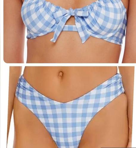 Chateau ISABELLA ROSE  Checkered Swim Bottoms in Chambray Size Large