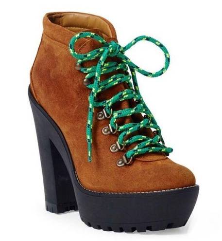 Polo  Ralph Lauren Helene Oiled Suede Platform Hiking Boots EU 38 / US 8