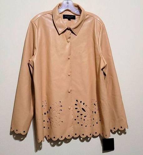 Marc New York NWT  Tan Faux leather Jacket Sz Xlarge