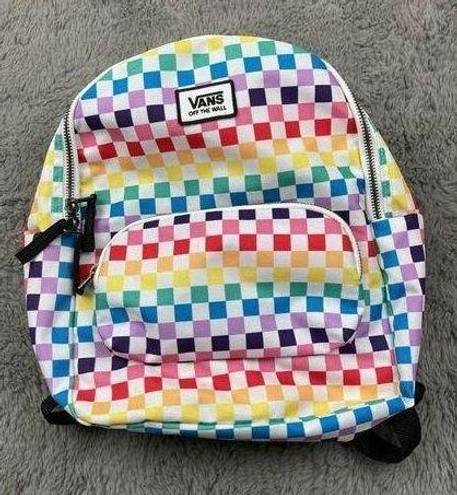 Vans  checkered rainbow mini back pack