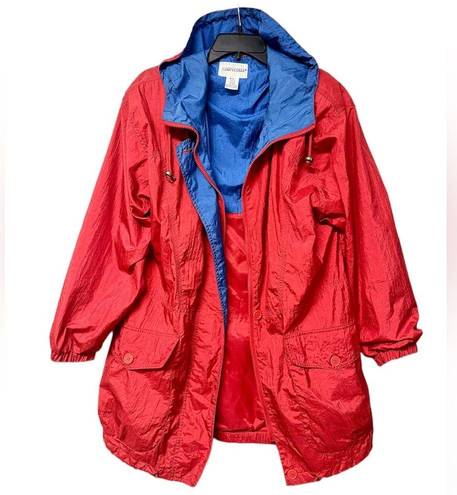 Cabin creek  oversized Women's Red and Blue Jacket EUC