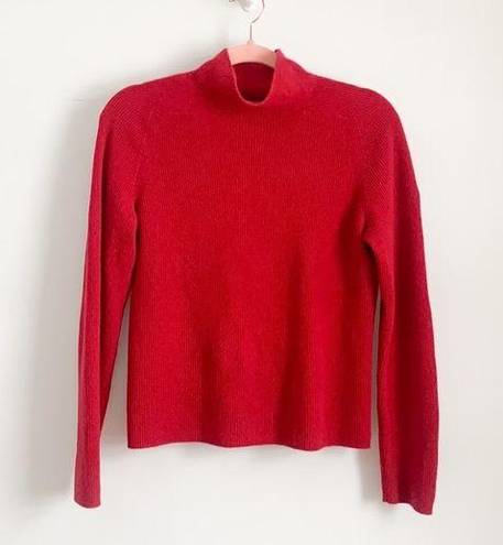 Tahari  Red Mock Neck 100% Cashmere Sweater Medium