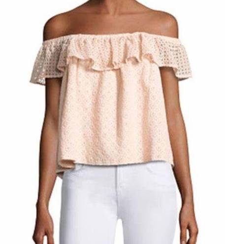 Rebecca Minkoff  Coral Ruffles Off Shoulder Blouse light Pink Size Small