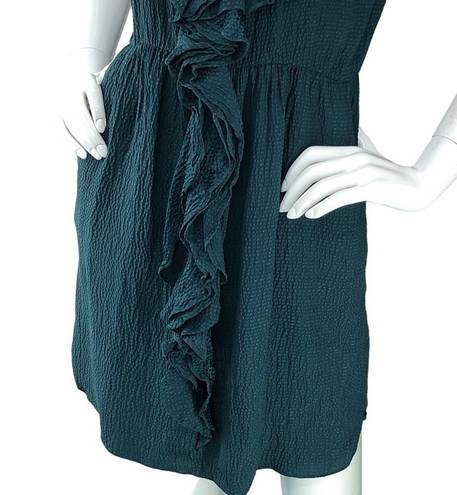 Rebecca Taylor  Womens Size 2 Dress Silk Ruffle Front Cocktail Sleeveless POCKETS