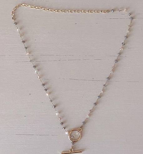 Madewell NWOT  gold toned beaded chain and toggle necklace