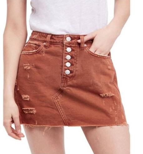 We The Free Distressed Denim Skirt 28  Small