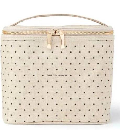 Kate Spade lunch bag "out to lunch" beige w black polka dot