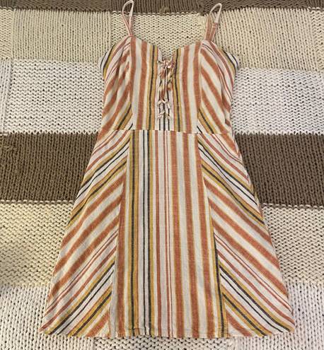 Aeropostale Striped Sweetheart Lace-Up Slim Dress