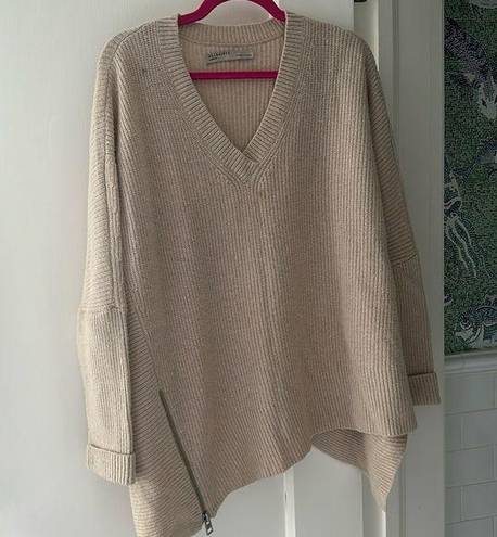 ALLSAINTS  sweater wool alpaca blend large zipper asymmetrical hem