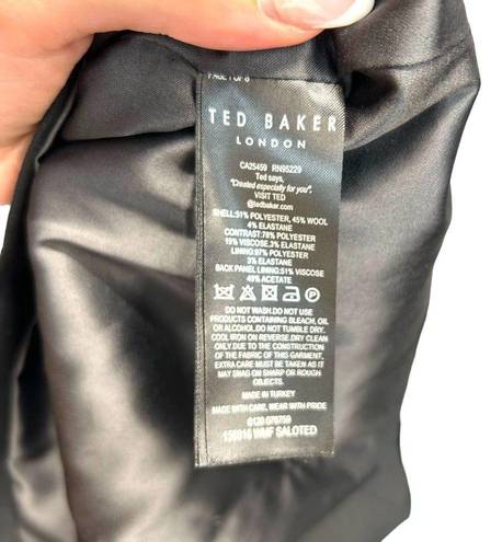 Ted Baker  Saloted Fitted Dress With Contrast Neck Black Size 2 / US 6