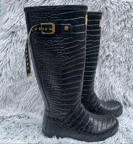 Jimmy Choo Hunter animal print women’s rain tall boots Size 6