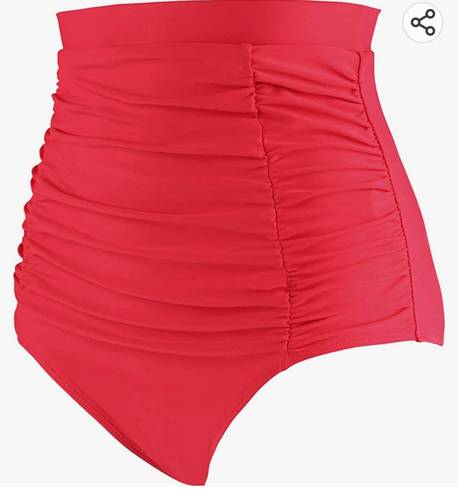 Relleciga Women's High Waisted Bikini Bottom Tummy Control Ruched Swimsuit Bottom Tankini Briefs