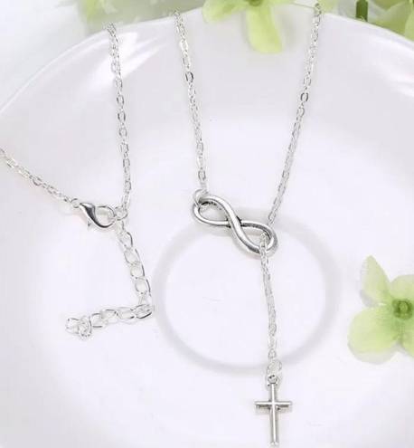 infinity Women Fashion Silver  Cross Pendant Chunky Choker Necklace ( 5/20$ )