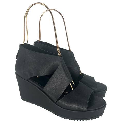 Eileen Fisher  Black Whimsy Wedge Sandal