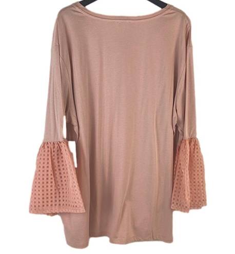 Stella & Dot NEW  Maette Peach Long Bell Sleeve Lightweight Top Women’s Size 2X