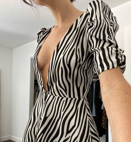 LIONESS Ask Anything Zebra Print Mini Dress NWT