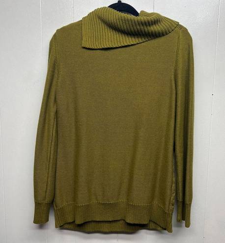 Coldwater Creek  Olive Green Women's Pullover Knit Sweater Size Medium Cowl Neck