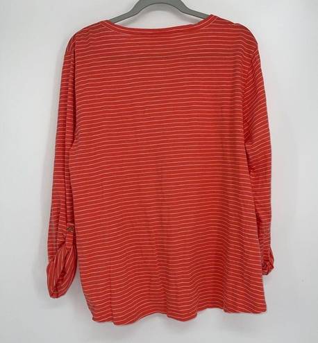 Style & Co  BRIGHT KNIT STRIPED BUTTON DOWN XL