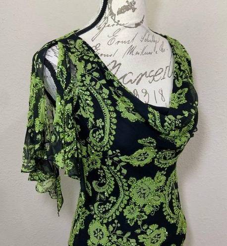 Carmen Marc Valvo  Silk Floral Cowl Top Blouse