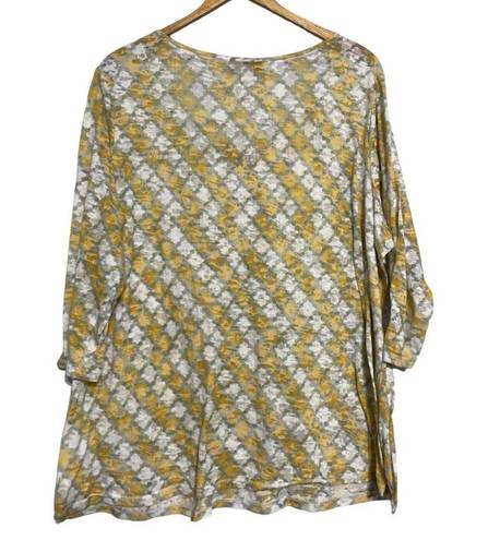 Coldwater Creek  yellow light weight sheer 3/4 sleeve top