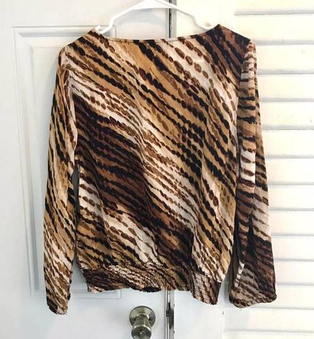 Liverpool  Animal Print Long Sleeve Blouse