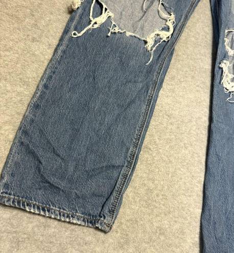 American Eagle  Womens Jeans Size 16R Tom Girl Button Fly Distressed Loose Boho