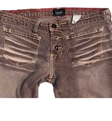 Von Dutch Low Rise Brown Denim Button Fly Jeans Size 27x8 #181