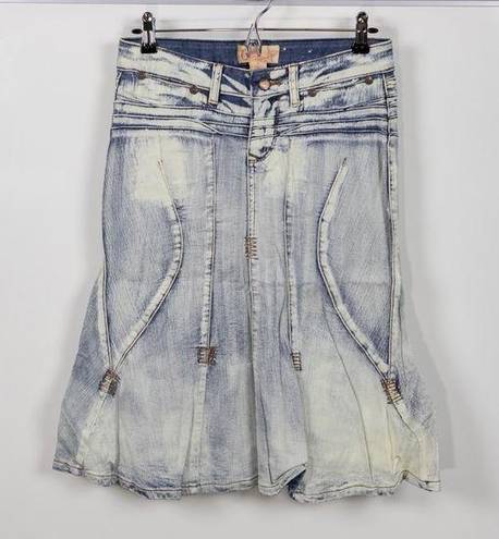 Candie's Candie’s Acid Wash Flare Denim Midi Skirt