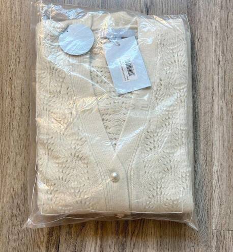 Hill House  The Simple Cardigan Sweater Merino Wool in Cream Size M NWT