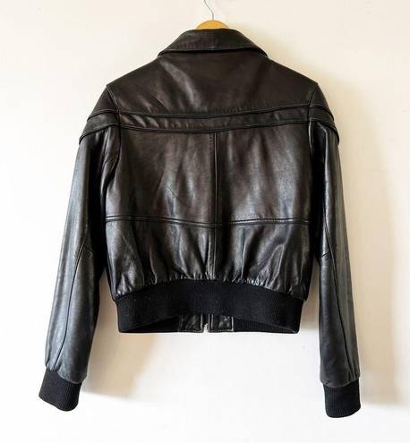 Knoles & Carter London Vintage Bomber Jacket Black Italian Lambskin Leather M/L Size L