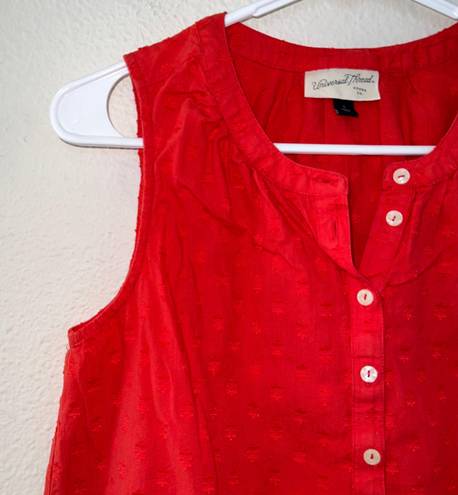 Universal Standard Universal Thread Red Sleeveless Swiss Dot Textured Tank Top Blouse  